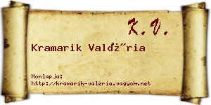 Kramarik Valéria névjegykártya